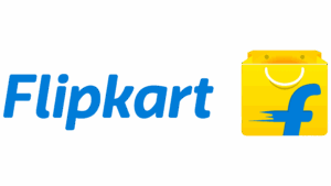 Flipkart logo with blue text and yellow shopping bag